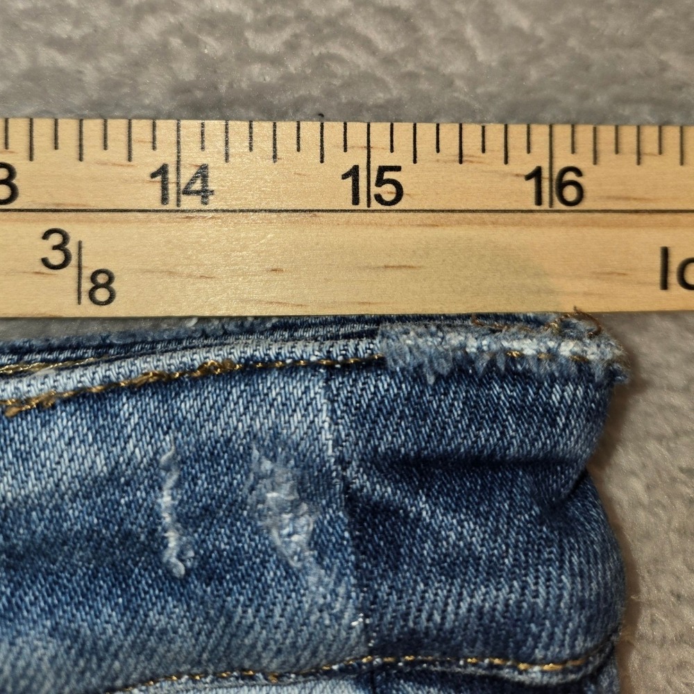 Paige Womens Size 31 Straight Leg Jeans Medium Wash Raw Hem Stretch Denim - Picture 7 of 10